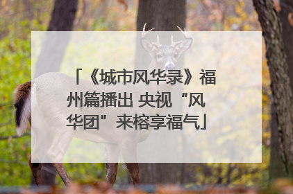 《城市风华录》福州篇播出 央视“风华团”来榕享福气