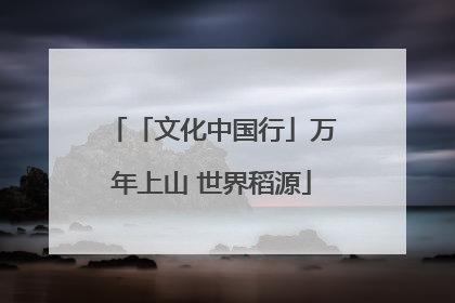 「文化中国行」万年上山 世界稻源