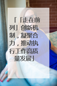 「走在前列」创新机制，凝聚合力，推动执行工作高质量发展