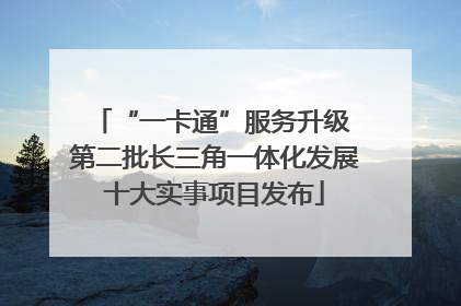 “一卡通”服务升级 第二批长三角一体化发展十大实事项目发布