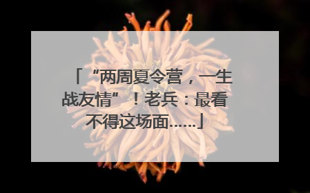 “两周夏令营，一生战友情”！老兵：最看不得这场面……