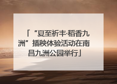 “夏至祈丰·稻香九洲”插秧体验活动在南昌九洲公园举行