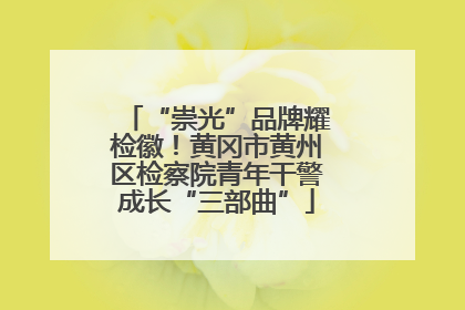 “崇光”品牌耀检徽！黄冈市黄州区检察院青年干警成长“三部曲”