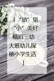 “幼”见“小”美好 峨眉三幼大班幼儿探秘小学生活