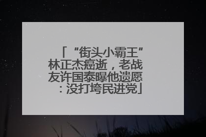 “街头小霸王”林正杰癌逝，老战友许国泰曝他遗愿：没打垮民进党