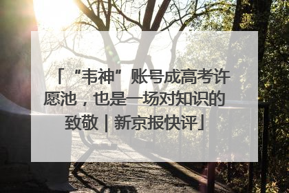 “韦神”账号成高考许愿池，也是一场对知识的致敬｜新京报快评