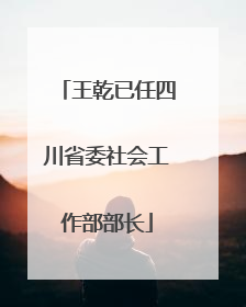 王乾已任四川省委社会工作部部长