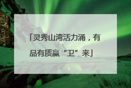 灵秀山湾活力涌，有品有质赢“卫”来