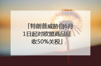 特朗普威胁自6月1日起对欧盟商品征收50%关税