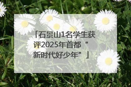 石景山1名学生获评2025年首都“新时代好少年”