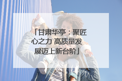 甘肃华亭：聚匠心之力 高质量发展迈上新台阶