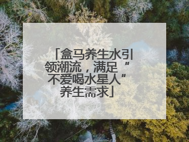 盒马养生水引领潮流，满足“不爱喝水星人”养生需求