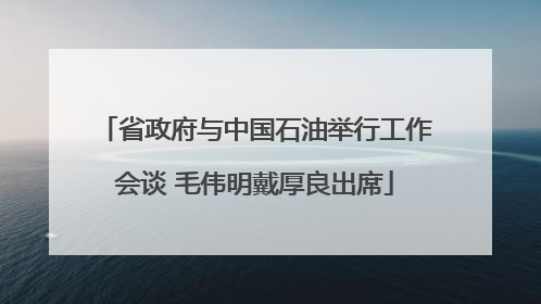 省政府与中国石油举行工作会谈 毛伟明戴厚良出席