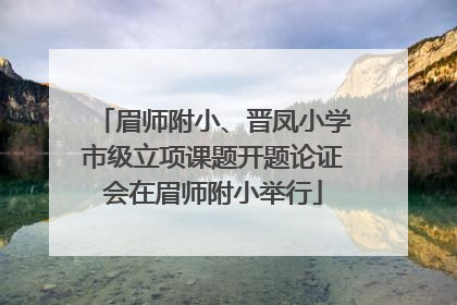眉师附小、晋凤小学市级立项课题开题论证会在眉师附小举行