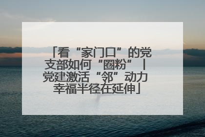 看“家门口”的党支部如何“圈粉”丨党建激活“邻”动力 幸福半径在延伸