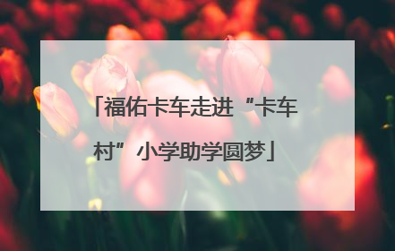 福佑卡车走进“卡车村”小学助学圆梦