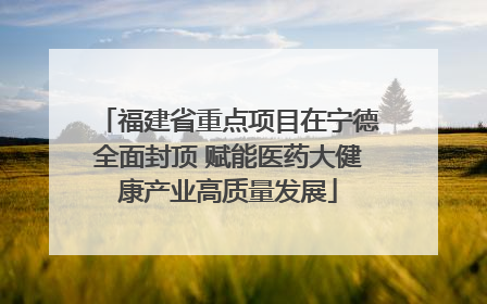 福建省重点项目在宁德全面封顶 赋能医药大健康产业高质量发展
