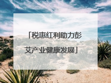 税惠红利助力彭艾产业健康发展