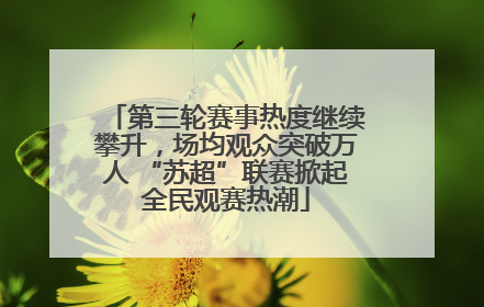 第三轮赛事热度继续攀升，场均观众突破万人 “苏超”联赛掀起全民观赛热潮