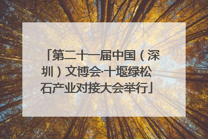 第二十一届中国（深圳）文博会·十堰绿松石产业对接大会举行