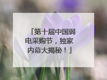 第十届中国弱电采购节，独家内幕大揭秘！