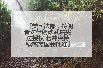 美司法部：特朗普对伊朗动武属宪法授权 若冲突持续或需国会批准
