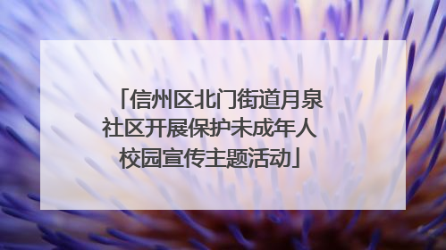 信州区北门街道月泉社区开展保护未成年人校园宣传主题活动