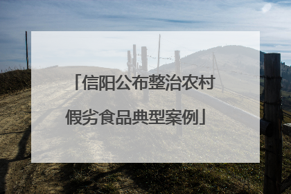 信阳公布整治农村假劣食品典型案例