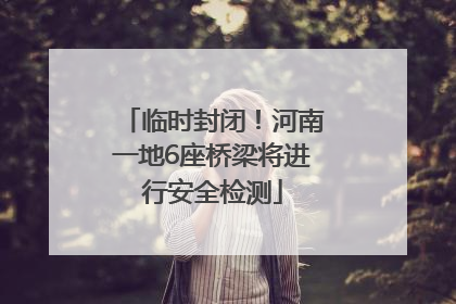 临时封闭！河南一地6座桥梁将进行安全检测