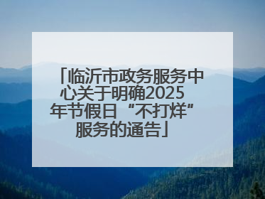 临沂市政务服务中心关于明确2025年节假日“不打烊”服务的通告