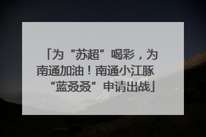 为“苏超”喝彩，为南通加油！南通小江豚“蓝叒叒”申请出战