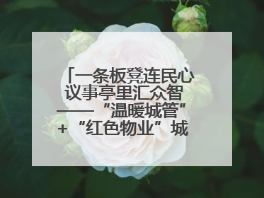 一条板凳连民心 议事亭里汇众智——“温暖城管”+“红色物业”城市管理进社区新模式绘就城市管理社区治理新画卷