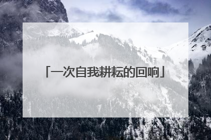 一次自我耕耘的回响