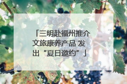 三明赴福州推介文旅康养产品 发出“夏日邀约”