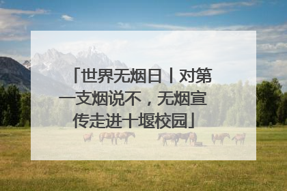 世界无烟日丨对第一支烟说不，无烟宣传走进十堰校园