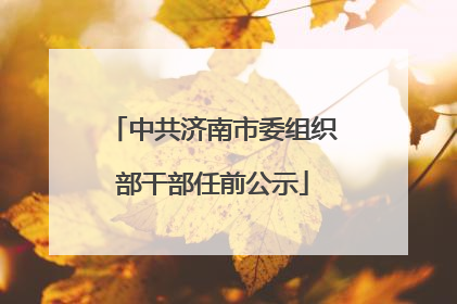 中共济南市委组织部干部任前公示