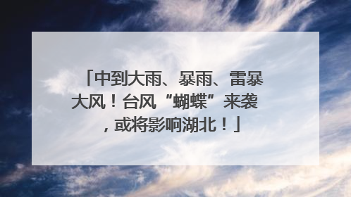 中到大雨、暴雨、雷暴大风！台风“蝴蝶”来袭，或将影响湖北！