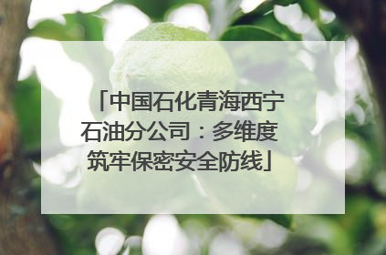 中国石化青海西宁石油分公司：多维度筑牢保密安全防线