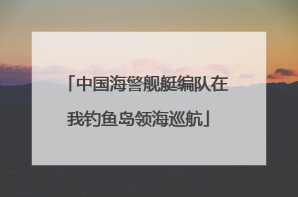 中国海警舰艇编队在我钓鱼岛领海巡航