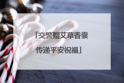 交警赠艾草香囊 传递平安祝福