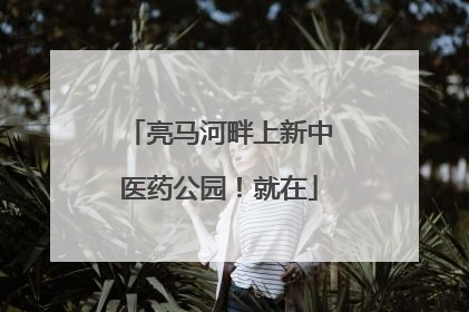 亮马河畔上新中医药公园！就在