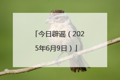 今日辟谣（2025年6月9日）