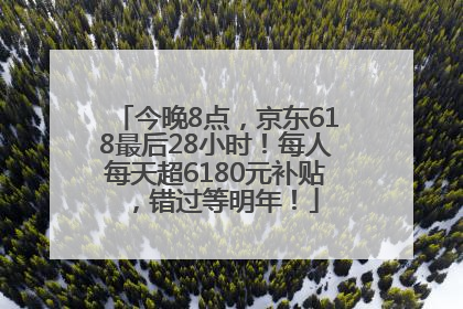 今晚8点，京东618最后28小时！每人每天超6180元补贴，错过等明年！