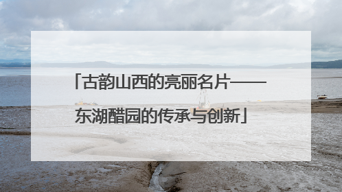 古韵山西的亮丽名片——东湖醋园的传承与创新