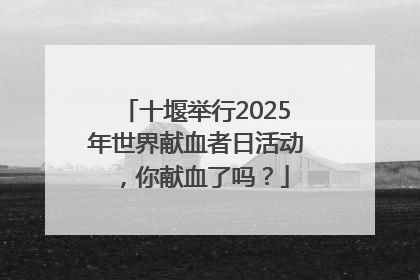 十堰举行2025年世界献血者日活动，你献血了吗？