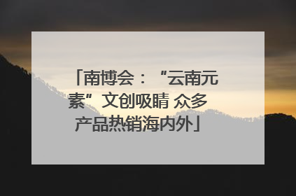 南博会：“云南元素”文创吸睛 众多产品热销海内外