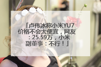 卢伟冰称小米YU7价格不会太便宜，网友：25.59万，小米副董事：不行！