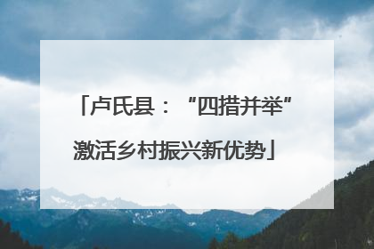 卢氏县：“四措并举”激活乡村振兴新优势