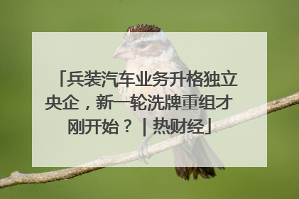 兵装汽车业务升格独立央企，新一轮洗牌重组才刚开始？｜热财经