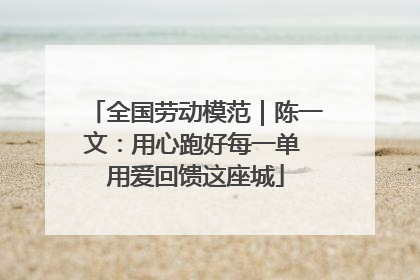 全国劳动模范｜陈一文：用心跑好每一单 用爱回馈这座城